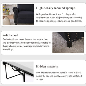 English Elm Sleeper Sofa Bed - Modern 2-Seater Convertible Couch With Memory Foam For Small Spaces, Dark Gray W3696S00005-GIGA