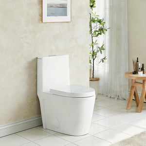 English Elm One-piece Elongated Porcelain Toilet Dual Flush Ada Comfort Height Soft Close Seat W1920P425613