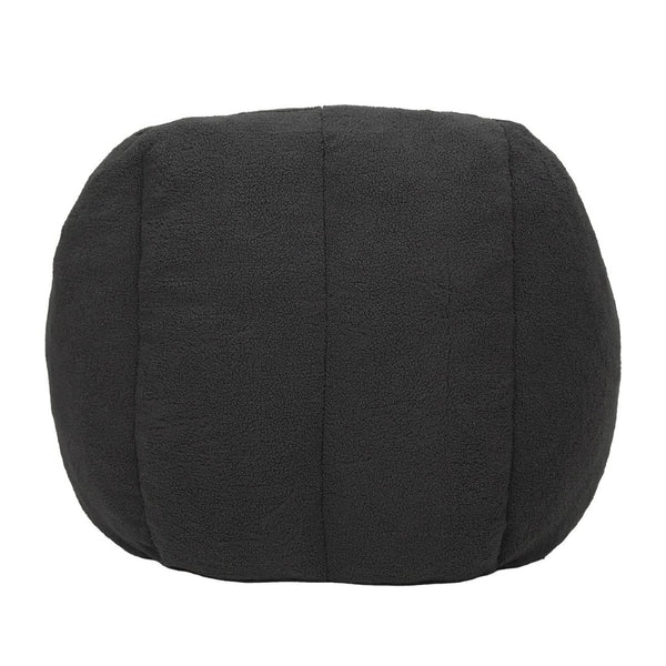 English Elm Bean Bag Chair Oversized Faux Fur Memory Foam Lounge Seat for Dorm or Living Room Dark Gray W2200P243727