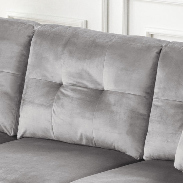 English Elm Sorenza Velvet Sectional Sofa with Led Base Lighting Usb Port Tufted Cushions Nailhead B061P284875
