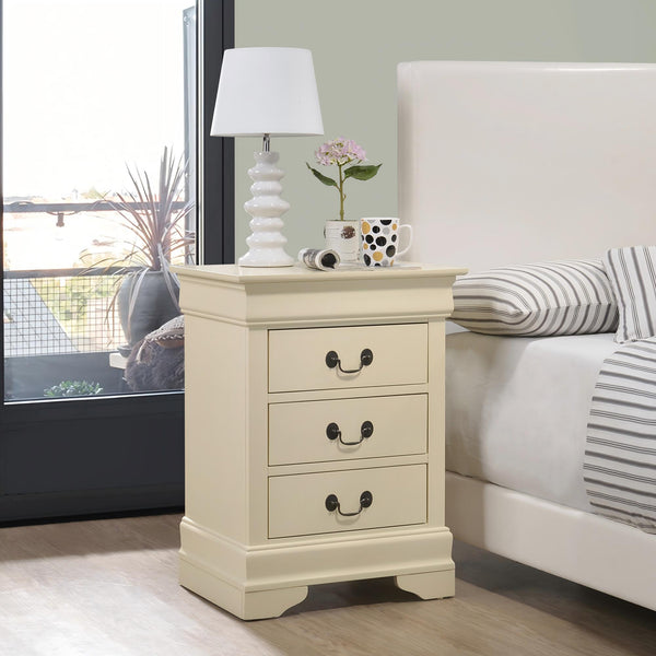 English Elm Traditional Classic Nightstand with Three Drawers, Fully Assembled 29"H x 21"W x 16"D for Easy Storage Beige 33 L x 24 W x 19 H B078108222