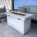 English Elm 25" H X 42" W Fiber Reinforced Concrete Propane Outdoor Fire Pit Table