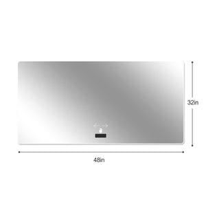 English Elm 48x32in LED Bathroom Mirror with Soft Shade, Waterproof Case, Tri-Color Dimming, Smart Sensor, Anti-Fog W2709P268893