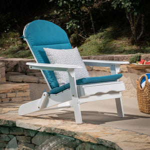 English Elm Christopher Knight Home® - Chair Cushion: Aqua Blue Adirondack Cushion For Outdoor Comfort – Stylish, Durable, And Secure Fit N769P577024D