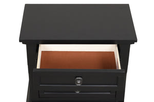 English Elm Meade Chic Nightstand with Felt-Lined Top Drawer, Full-Extension Storage, Durable Wood Veneer Finish Black 30 L x 32.8 W x 21.5 H B078P301542