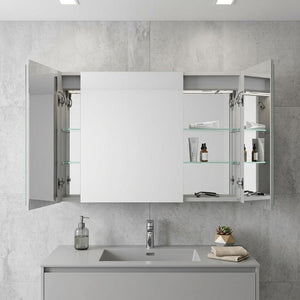 36 Inch Mirrored Double Door Medicine Cabinet Wall Mounted Modern Bathroom Storage Solution