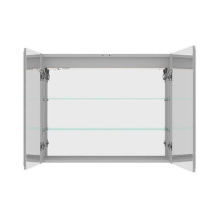 36 Inch Mirrored Double Door Medicine Cabinet Wall Mounted Modern Bathroom Storage Solution