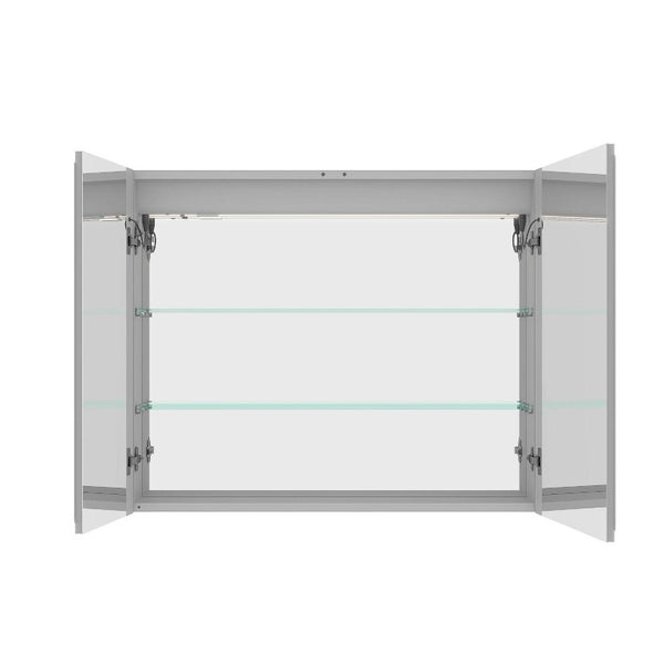 36 Inch Mirrored Double Door Medicine Cabinet Wall Mounted Modern Bathroom Storage Solution