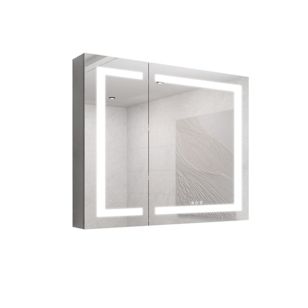 36 Inch Mirrored Double Door Medicine Cabinet Wall Mounted Modern Bathroom Storage Solution