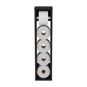 English Elm Bali Slim 28" Toilet Paper Holder with Six-Roll Storage and Top Shelf for Small Bathroom Spaces Black 29.2 L x 7.1 W x 3.2 H B200P235860