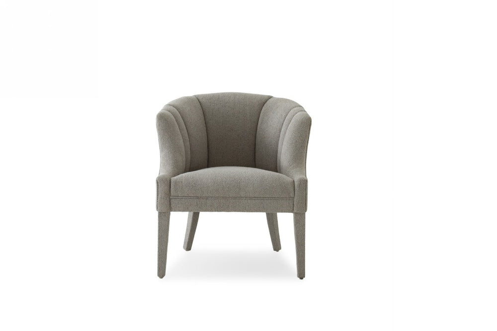 VIG Furniture Ladera Glam Grey Accent Chair With Channel-Tufted Back, Foam Comfort, Upholstered Legs, Durable Frame VGODZW-857