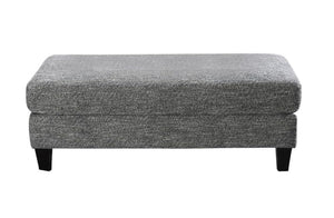 English Elm Gray Chenille 5pc Sectional Sofa Set with Chaise Ottoman & Patterned Pillows, Plush High-Density Comfort, Tapered Legs B2741S00063