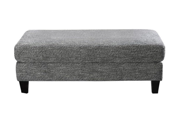 English Elm Gray Chenille 5pc Sectional Sofa Set with Chaise Ottoman & Patterned Pillows, Plush High-Density Comfort, Tapered Legs B2741S00063