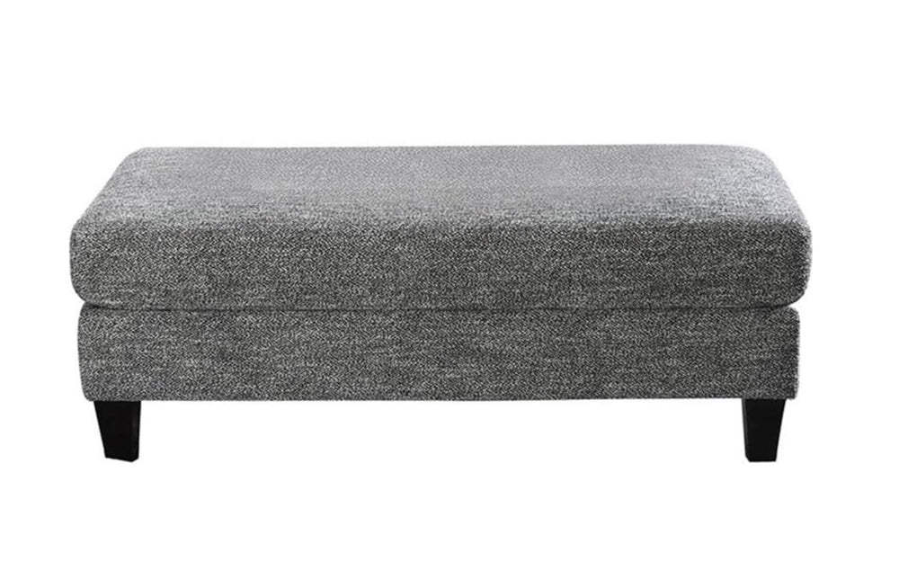 English Elm Living 1pc Ottoman Gray Chenille Transitional 52"L x24"W Plush High-Density Foam Tapered Legs Cozy Accent Hub B2741P305627