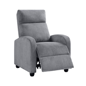 English Elm Modern Parsons Push Back Recliner Chair in Soft Corduroy Fabric — Sleek Comfortable Living Room Lounger with Solid Wood Frame and Easy Recline Mechanism Dark Gray 30 L x 27 W x 21.5 H B011P395855