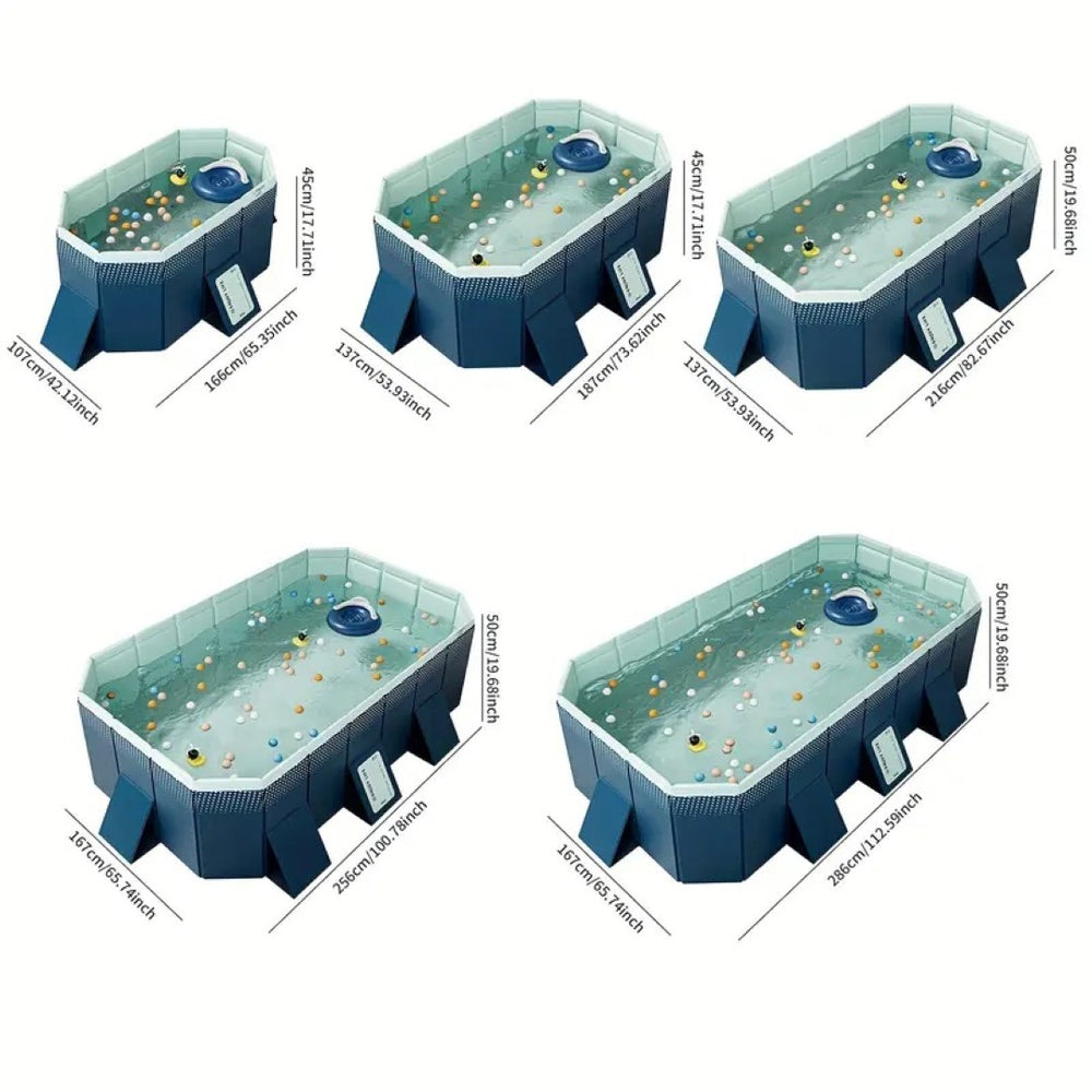 English Elm 2.1m Pvc Folding Pool No Inflation Needed Fast Setup Outdoor Backyard Cooling Basin W2710P305063