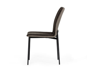 VIG Furniture Maggie Modern Black & Brown Dining Chairs Set Of 2 — Upholstered Polyester Comfort, Metal Frame, Ready-To-Use Elegante VGDWJ10045