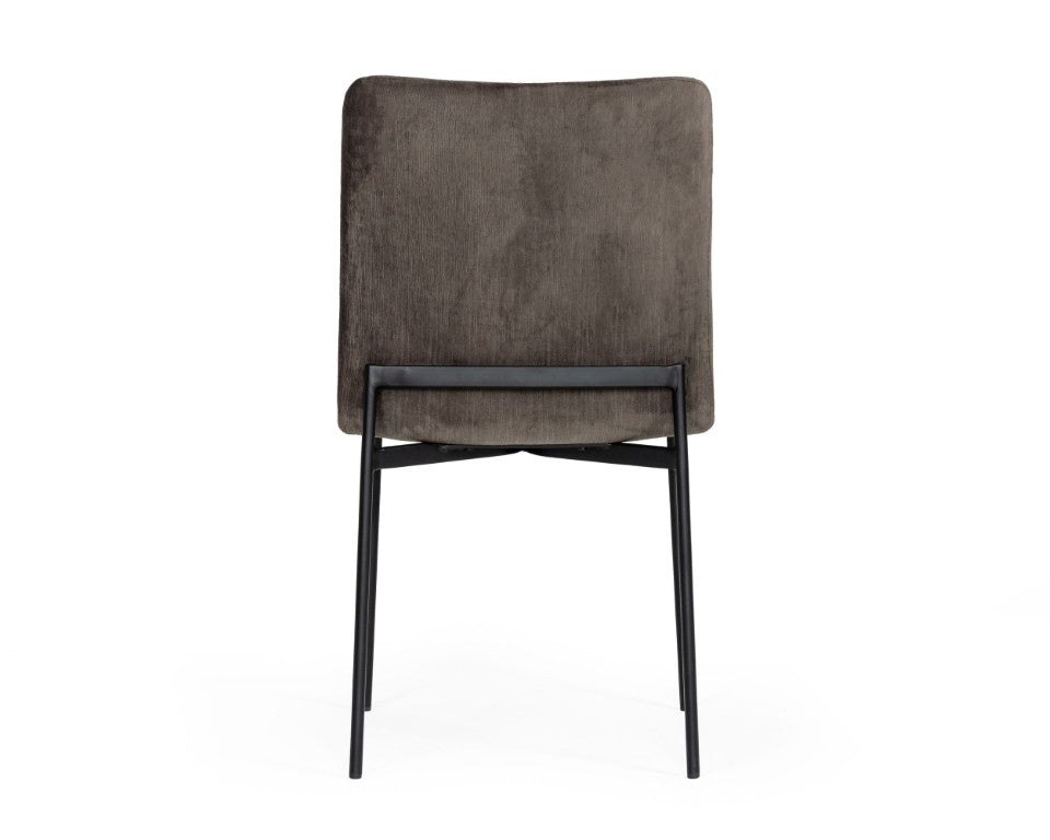 VIG Furniture Maggie Modern Black & Brown Dining Chairs Set Of 2 — Upholstered Polyester Comfort, Metal Frame, Ready-To-Use Elegante VGDWJ10045