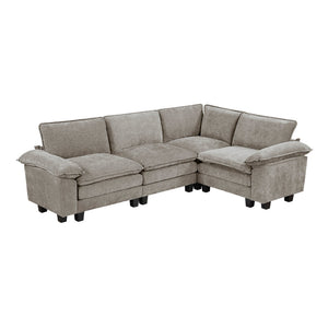English Elm Modern 4-Piece Modular Sectional Sofa In Plush Chenille - Versatile Comfort & Chic Design For Living Rooms B011S01815