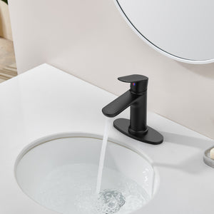 English Elm Matte Black Single Handle Bathroom Faucet For 1 Or 3 Hole Sinks - Sleek, Durable, Easy Install! T3177P289663