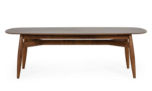 VIG Furniture Ackley Mid‑Century Patchwork Walnut Dining Table — Seats 8, Solid Wood Base, Durable Everyday Style VGMAMIT-8117