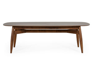 VIG Furniture Ackley Mid‑Century Patchwork Walnut Dining Table — Seats 8, Solid Wood Base, Durable Everyday Style VGMAMIT-8117