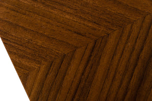 VIG Furniture Ackley Mid‑Century Patchwork Walnut Dining Table — Seats 8, Solid Wood Base, Durable Everyday Style VGMAMIT-8117