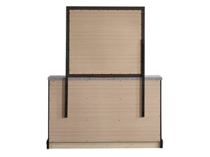 English Elm Grande Six Drawer Dresser Black Laminate Faux Granite Top with Chrome Hardware B078P497910