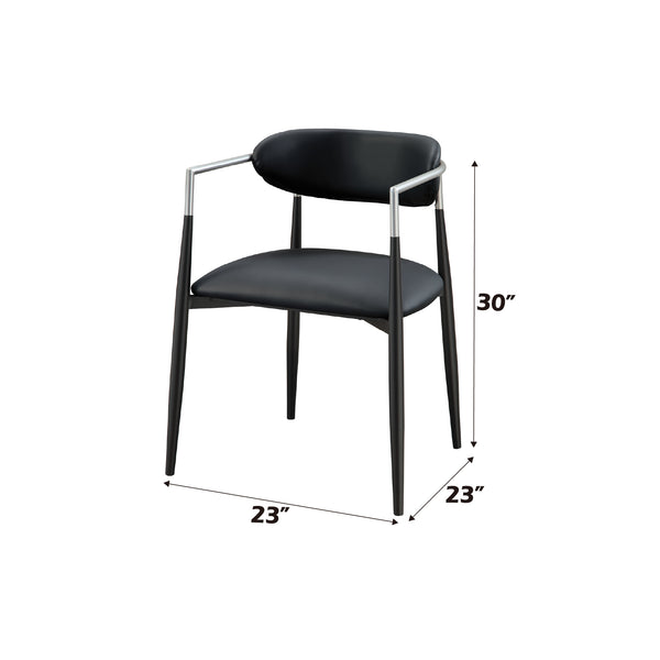 English Elm Gavan Contemporary Black Faux Leather Arm Chairs Set of 2 — Padded Cushions, Wood & Metal Frame, 220lb Capacity B2726P287296