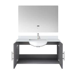 English Elm Dark Grey Bath Vanity Set - 36" W X 22" D, Cultured Marble Top, Chrome Faucet & Led Mirror Included B2731S01311