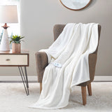 Serta Fleece to Sherpa Casual Heated Throw ST54-0080 Ivory