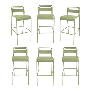 English Elm Christopher Knight Home® - Carmella Outdoor Barstool Set Of 6 - Vibrant Green, Durable Iron, Modern Design For Patio & Deck N775P199822G6PCS