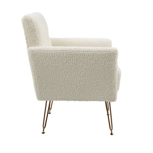 English Elm Teddy Fabric Tufted Accent Chair with Gold Metal Legs for Bedroom or Living Room W2113P392022