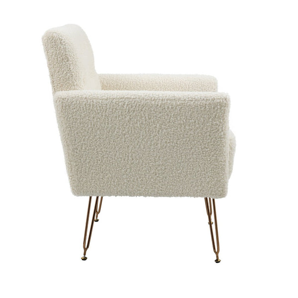 English Elm Teddy Fabric Tufted Accent Chair with Gold Metal Legs for Bedroom or Living Room W2113P392022