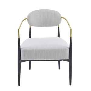 English Elm Christopher Knight Home® - Mid-Century Upholstered Accent Armchair with Pocket Spring Seat, Tapered Iron Legs, Stylish Comfort Beige,Black,Gold 26.38 L x 25.2 W x 12.6 H N776P224504I