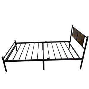English Elm Twin Platform Bed with Wood Headboard Steel Frame No Box Spring Guest Room W3286P308613