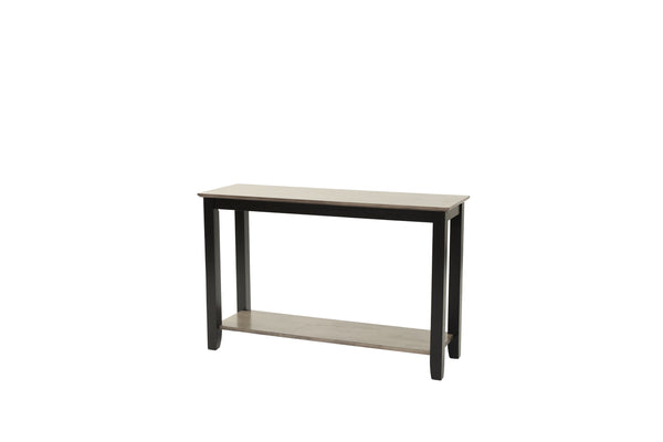 English Elm Modern Walnut Veneer Console Table with Open Shelf, Solid Rubberwood Legs, Sleek Living Room Accent Piece Black,Black+ Gray,Gray 20 L x 5 W x 51 H B011P396180