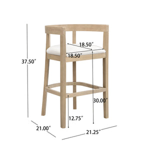 English Elm Christopher Knight Home® - Bar Stools Set Of 2 - Contemporary Rubberwood Design With Comfortable Upholstery For Home Bars N771P284165A