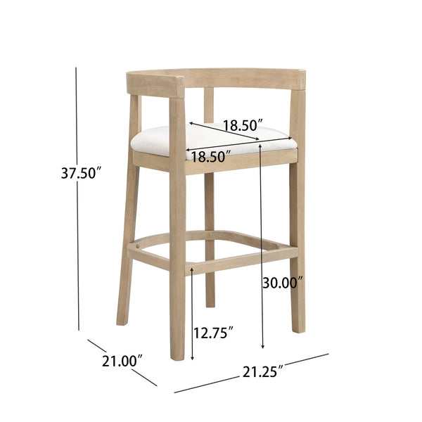 English Elm Christopher Knight Home® - Bar Stools Set Of 2 - Contemporary Rubberwood Design With Comfortable Upholstery For Home Bars N771P284165A