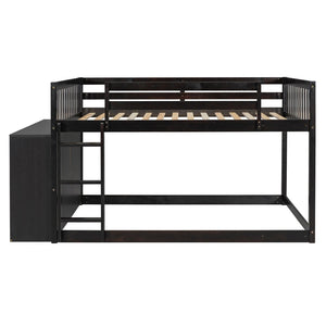 English Elm Full Over Bunk Bed with Four Drawers Three Shelves Pine and Mdf Kids Frame Espresso LT000267AAP-1