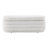 OSP Home Furnishings Clifford Storage Bench Parchment Sherpa