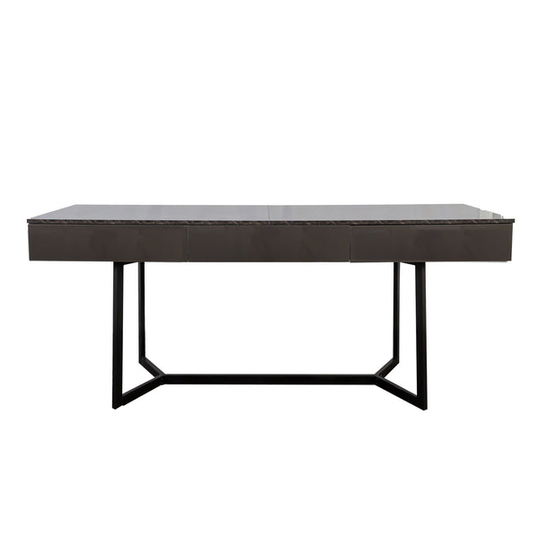 English Elm Modern Black Elegant 70.87" Computer Desk with Y-Shape Metal Legs, Spacious Top for Work & Study W331P286651