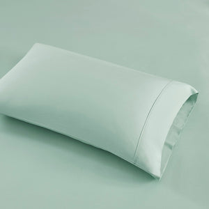 English Elm 4-piece King Sateen Cotton Blend Sheet Set with Cooling Moisture Wicking Peached Finish Seafoam B035P437425