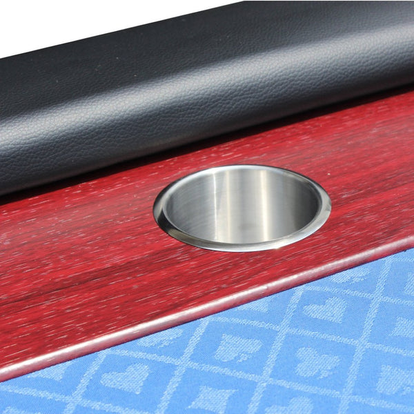 English Elm 96" Poker Table Seats 10 with Speed Cloth Felt Racetrack and Luna Legs Game Room W2748S00011