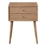 OSP Home Furnishings Rena 2-Drawer Side Table Ash