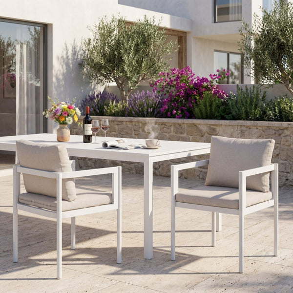 English Elm Outdoor Aluminum Patio Dining Chairs Set of 2 with Cushions Rust Proof Frame N779P369116W