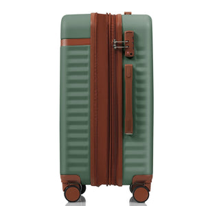 English Elm Luggage 3 Piece Abs Hard Shell Set with Usb Port Front Access and Spinner Wheels Green N726P307555E