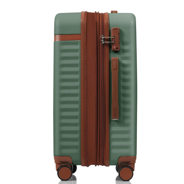 English Elm Luggage 3 Piece Abs Hard Shell Set with Usb Port Front Access and Spinner Wheels Green N726P307555E