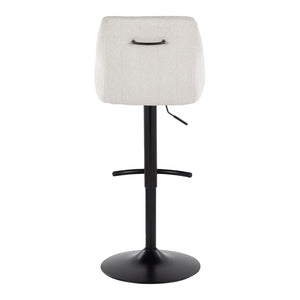 English Elm Adjustable Swivel Barstools Set of 2 Cream Upholstered Seat Black Steel Frame B202S00930