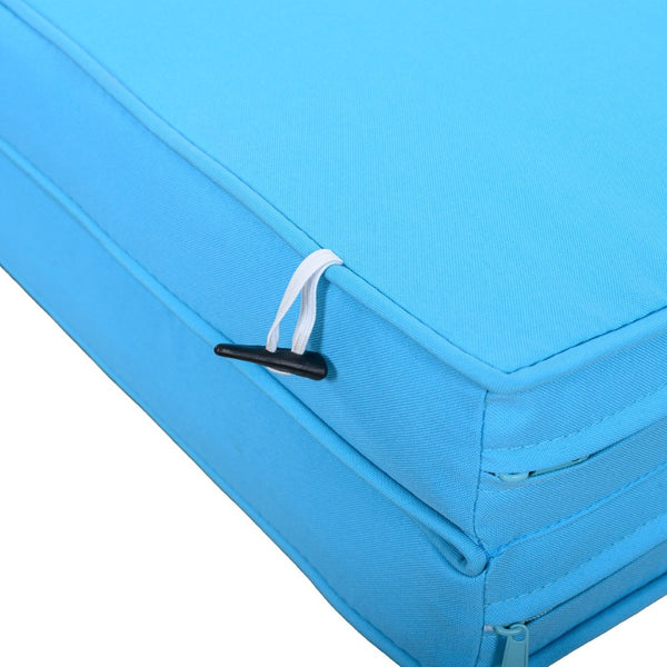English Elm U_style Outdoor Double Sun Lounger Hdpe Wicker Steel Frame with Canopy Pop up Tables Blue WY000485AAC